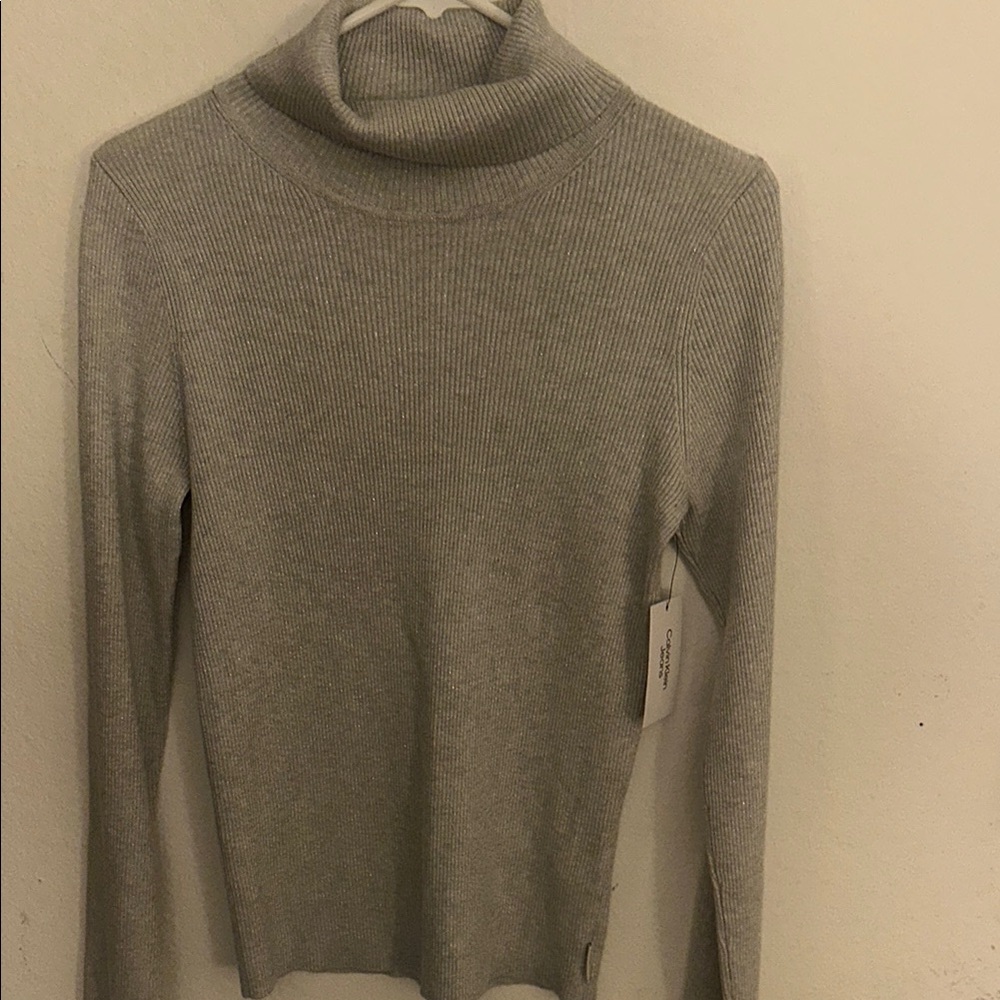 Calvin Klein Gray Cowl Neck Sweater Soft Knit